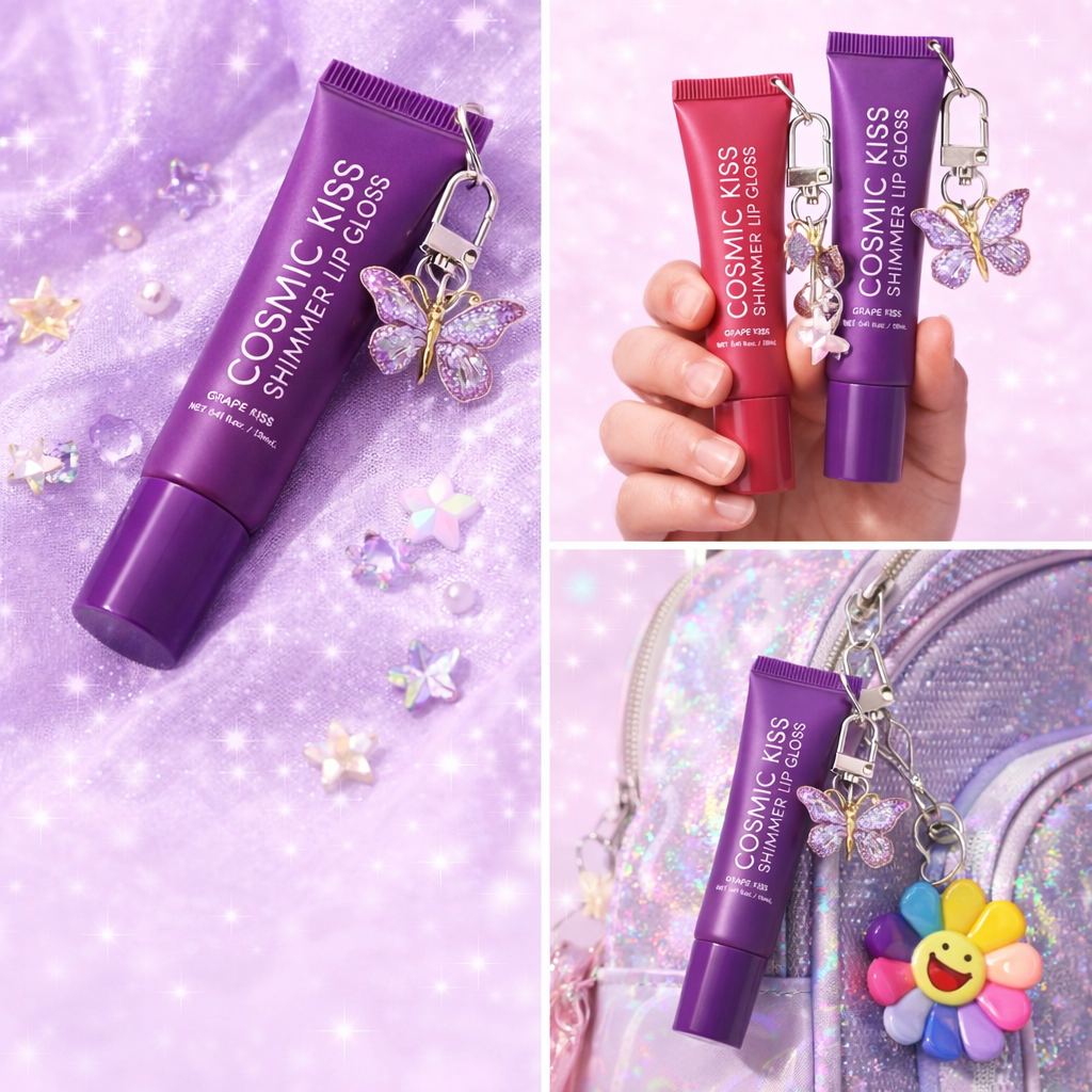 COSMIC KISS Shimmer Lip Gloss `Grape Kiss